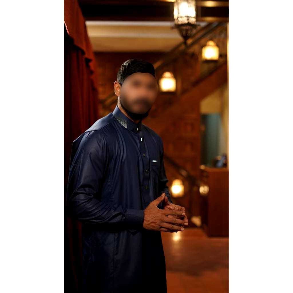 Jubah Gamis Shahama Exclusive SH-102 Navy