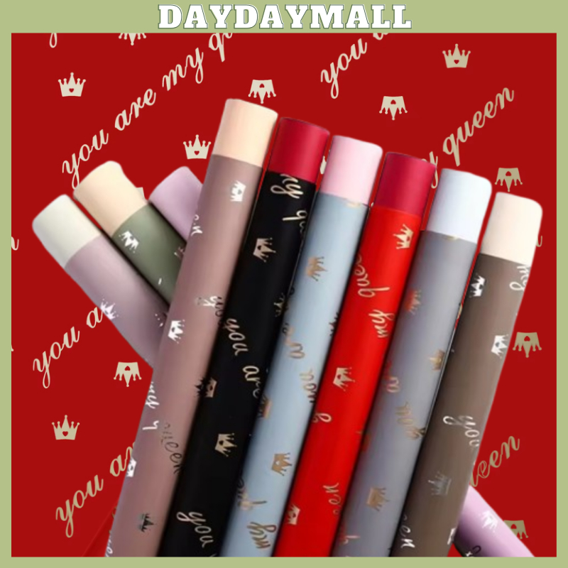 

20 LEMBAR Kertas Buket Bunga Cellephone Kertas Wrapping Motif Mahkota Queen 6023