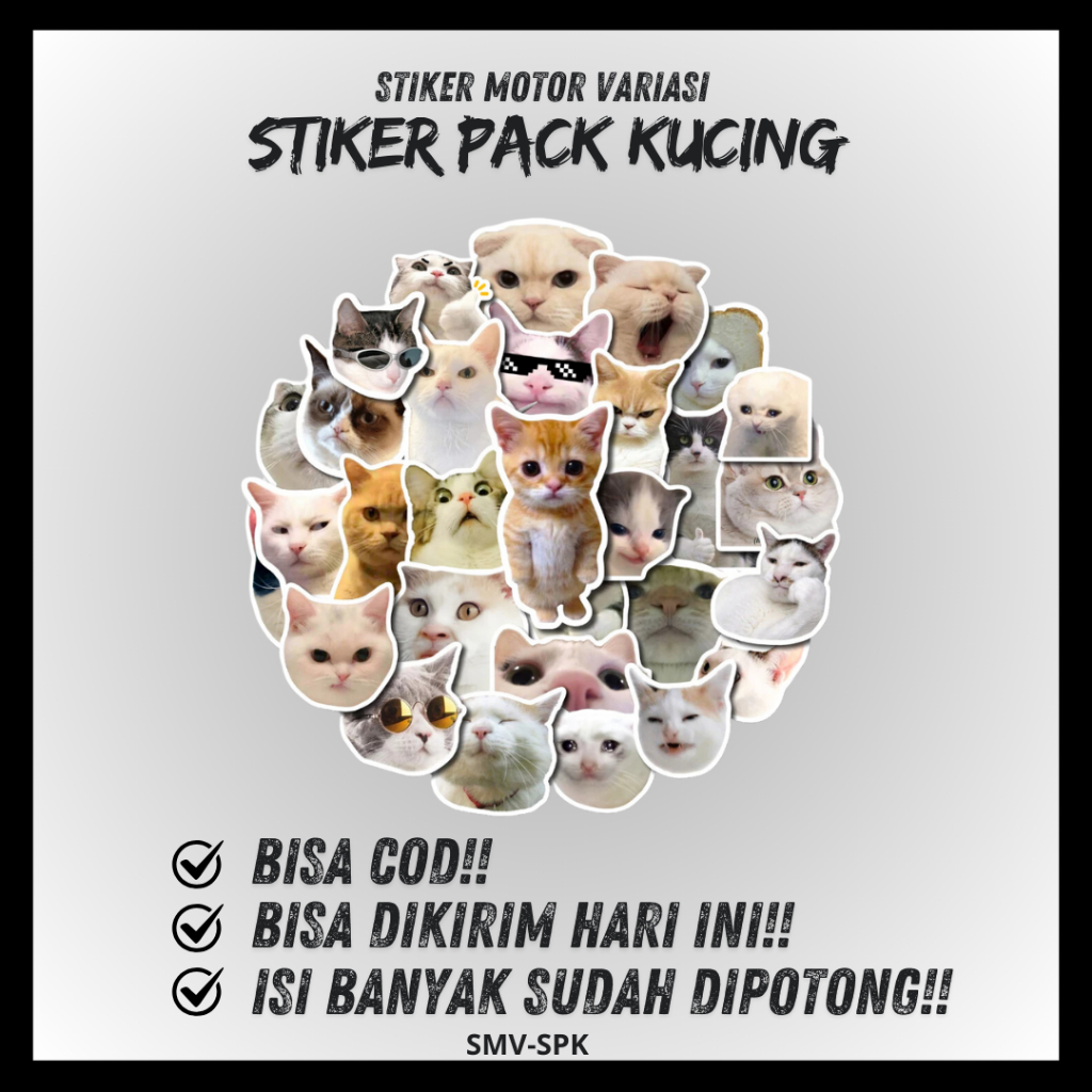 

Sticker Pack Meme Kucing Aesthetic Vinyl Waterproof Dekorasi Stiker HP Laptop Sticker Journal Koper