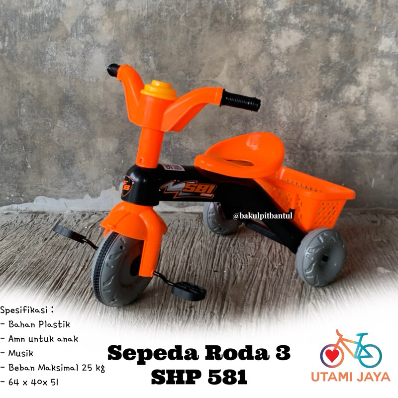 Mainan anak roda 3 Tiga shp 581 | Sepeda roda 3 Tiga | Sepeda Anak roda 3 | Tricycle