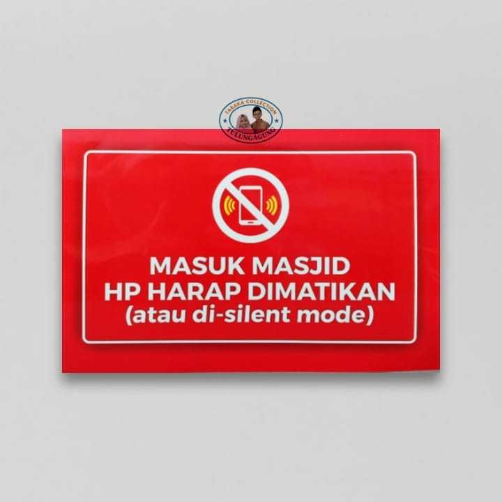 Stiker Masuk Masjid HP Harap Dimatikan Atau Silent Mode | Stiker Vinyl