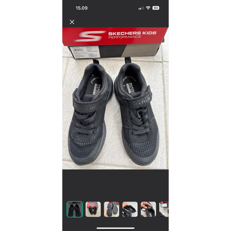 Sepatu Hitam Sekolah Anak Skechers Go Run Fast Size 33 insole 20,5