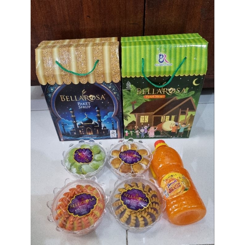 

Paket lebaran bellarosa sirup dan kue