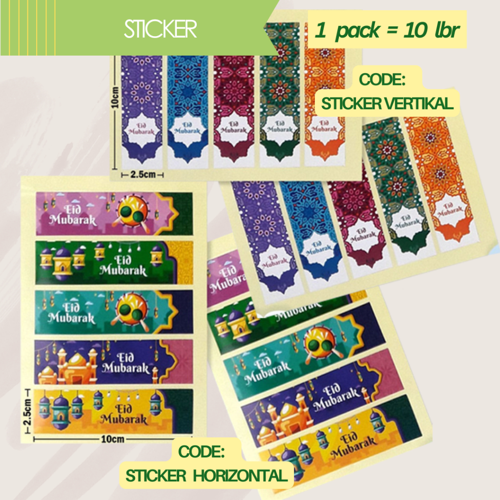 

Label Sticker Idul Fitri / Stiker Hiasan Dekorasi Hampers Lebaran (10 lembar)