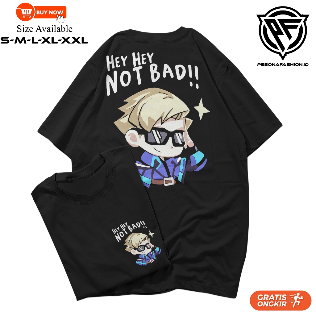 KAOS EMOTE MOBILE LEGENDS HEY HEY NOT BAD UNISEX DISTRO
