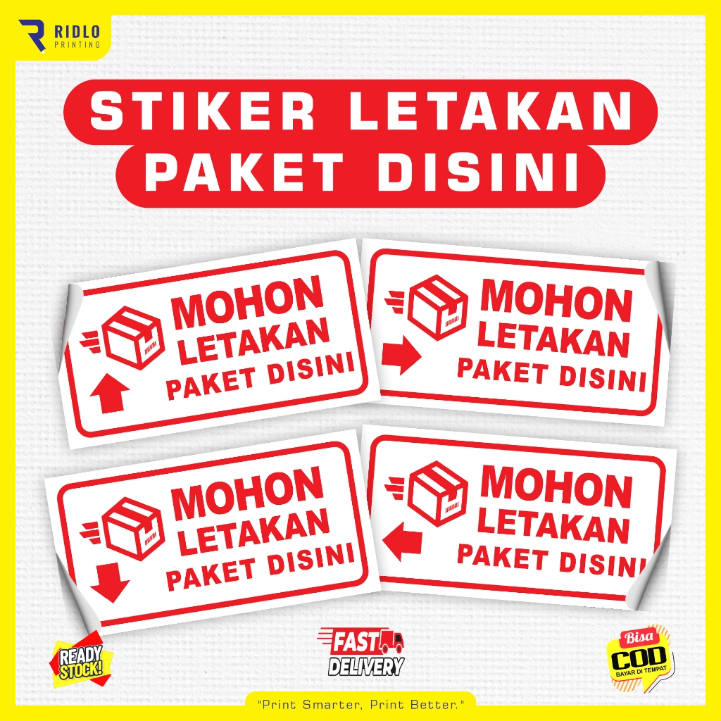 

STIKER MOHON LETAKAN PAKET DISINI | STIKER PAKET | STIKER PETUNJUK