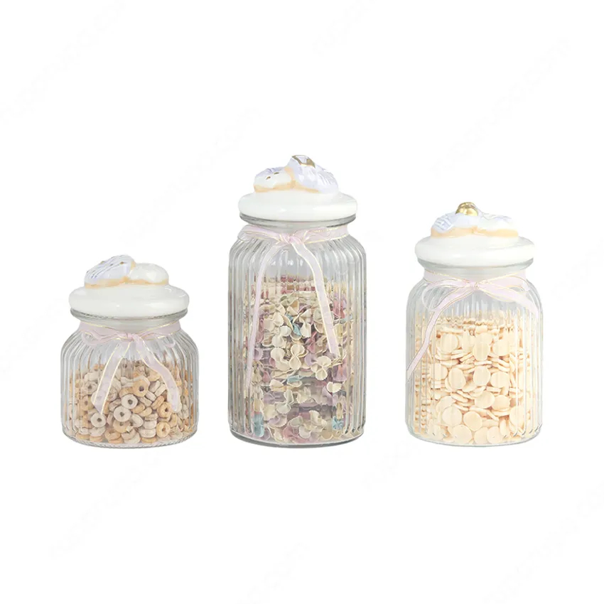 INFORMA Stoples Kaca Donut Lucu Toples Kedap Udara 3pcs Aneka Ukuran WEO IF4323