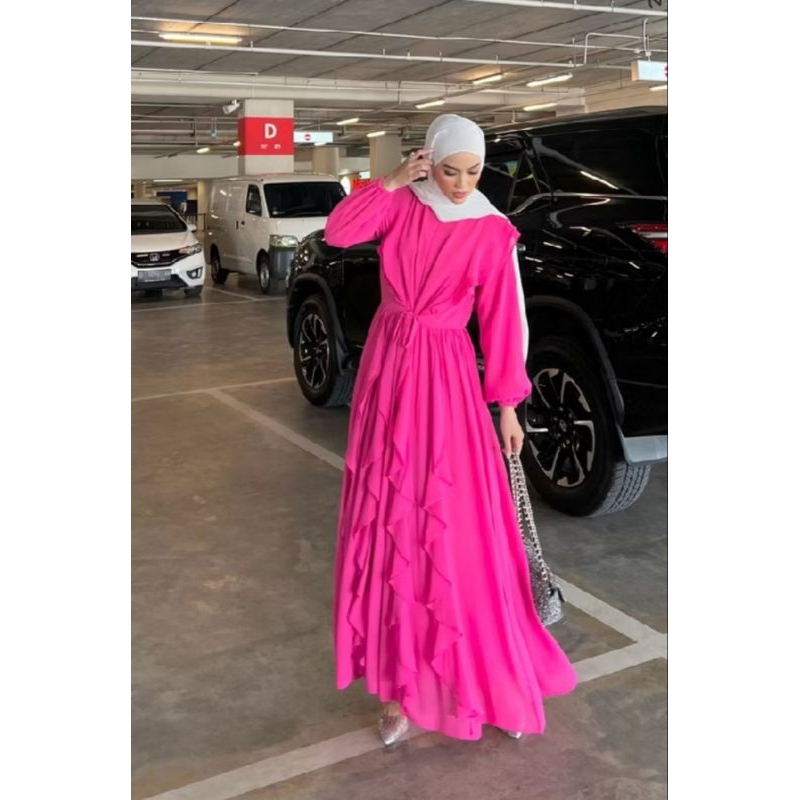 PRELOVED GONEGANI MAIRA DRESS FUCHSIA SIZE S