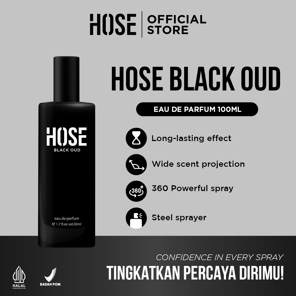 [BELI 50K GRATIS GIFT] HOSE Eau De Parfum Black Oud 50ml
