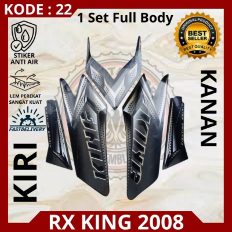 Stiker/striping motor RX king tahun 2008/stiker RX king 2008/stiker RX king 2008 warna hitam.