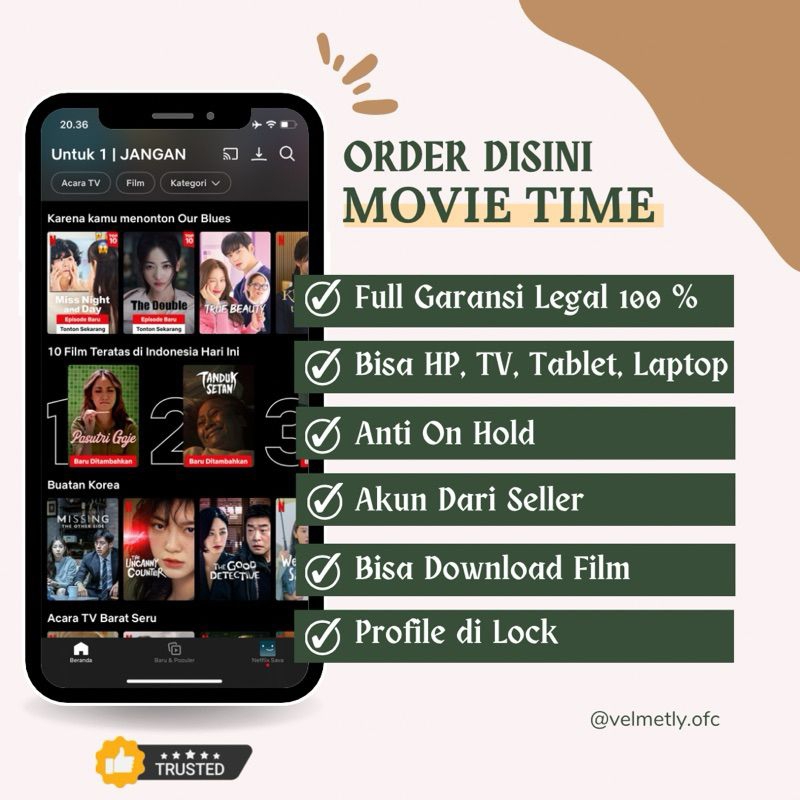 PAKET NONTON NETFLIX SEPUASNYA 30 HARI SHARING/PRIVATE