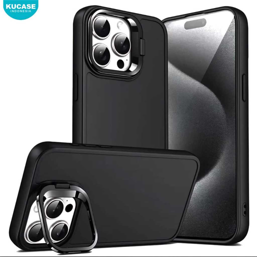 Case  Vivo Y35 Vivo Y36 Vivo Y91 Vivo Y93 Vivo Y95 Case Flannel Standing Macaron Black Ring kamera -