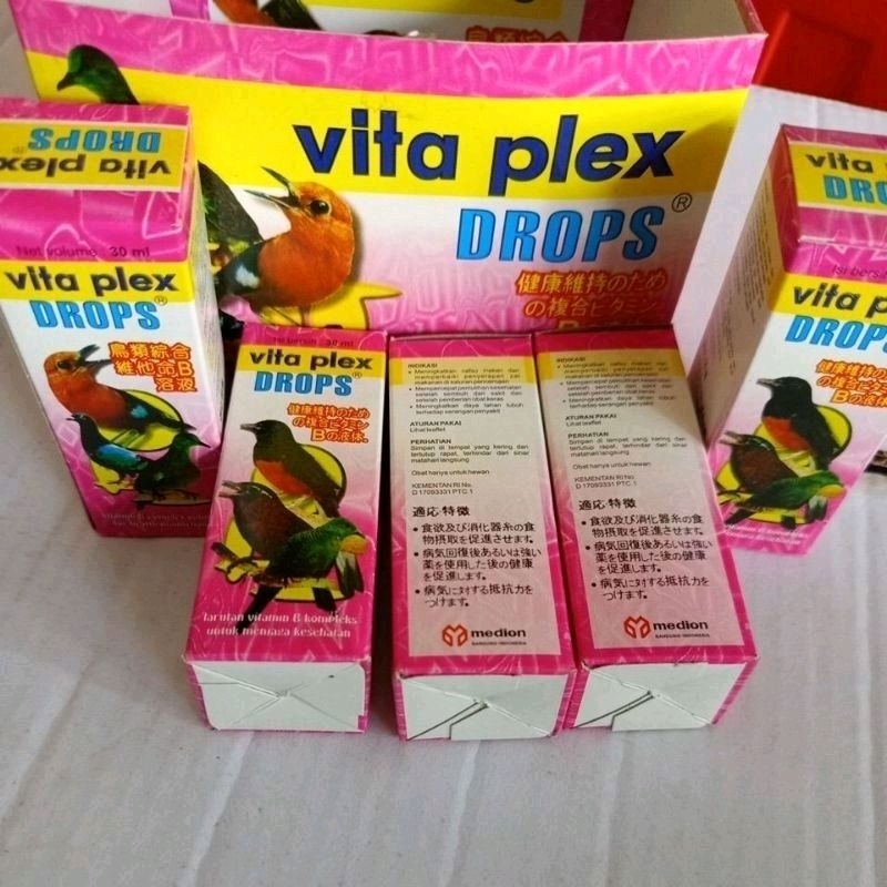 Vitamin burung Vita Plex Drops isi 30 ml Medion / Vitamin B Komplek Burung cair tetes untuk burung m