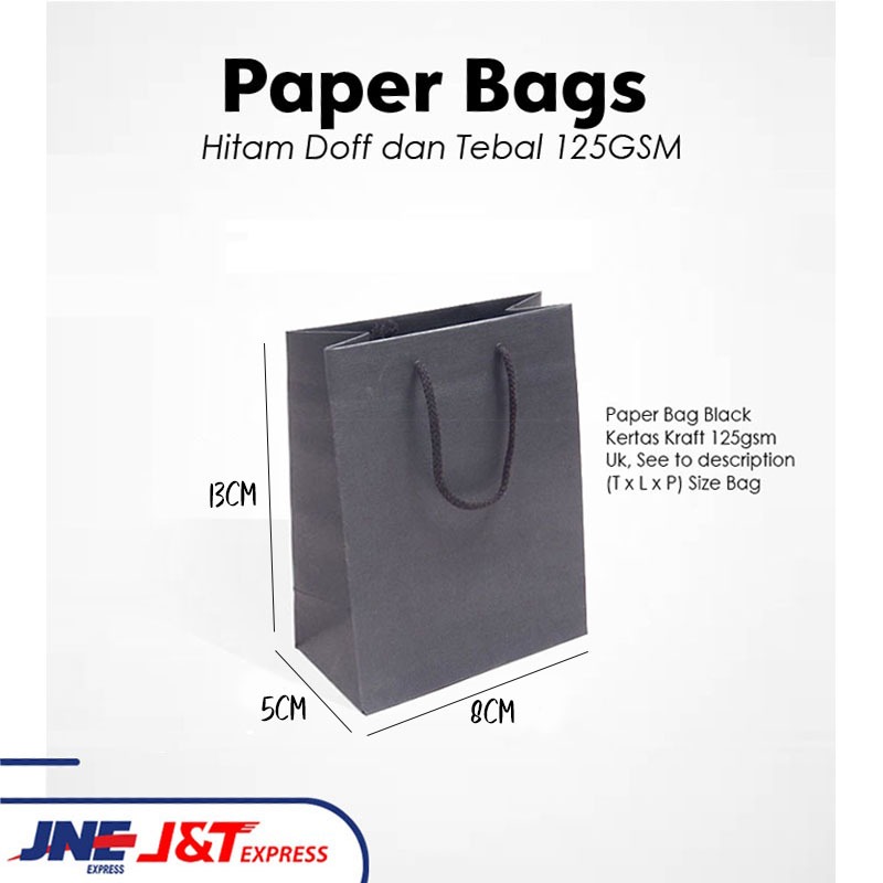 

Paper Bag Hitam 13x5x8 CM / Paperbag Mini Packing Parfume Souvenir / Papper Bag Kado Warna Kecil