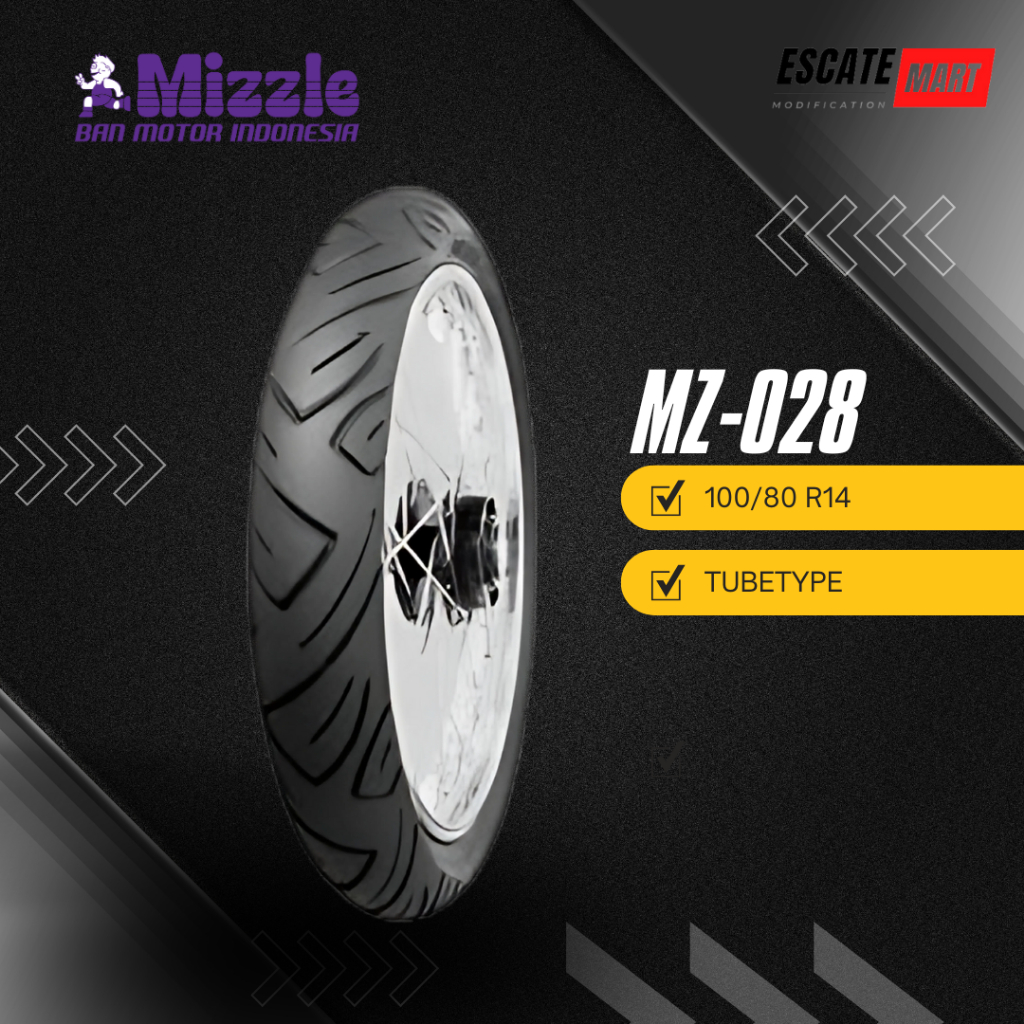 Ban Luar Mizzle MZ-028 100/80-14 Tubetype - Ban Motor Mizzle MZ 028 100/80 Ring 14 Tubetype
