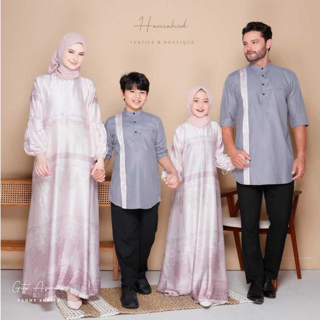 Sarimbit Keluarga 2026 Lebaran Premium | PREORDER Set Family Lebaran 2026 |Gita Asmara Peony Color|