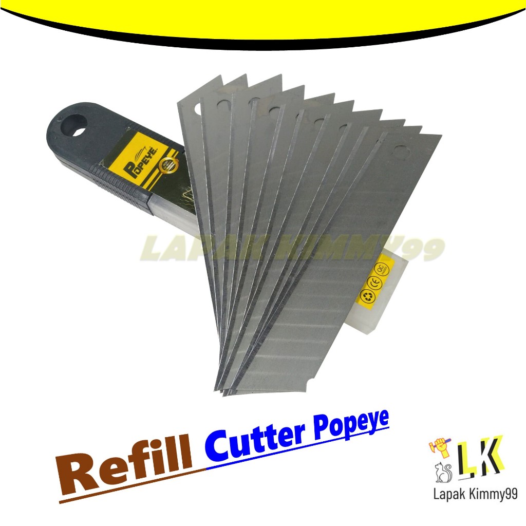 

POPEYE ISI REFILL REFIL MATA PISAU CUTTER SEREP KATER CUTER BESAR KERTAS KARTON