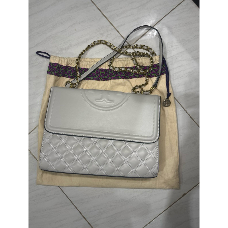 Tas Tory Burch Fleming Medium Grey (Preloved)