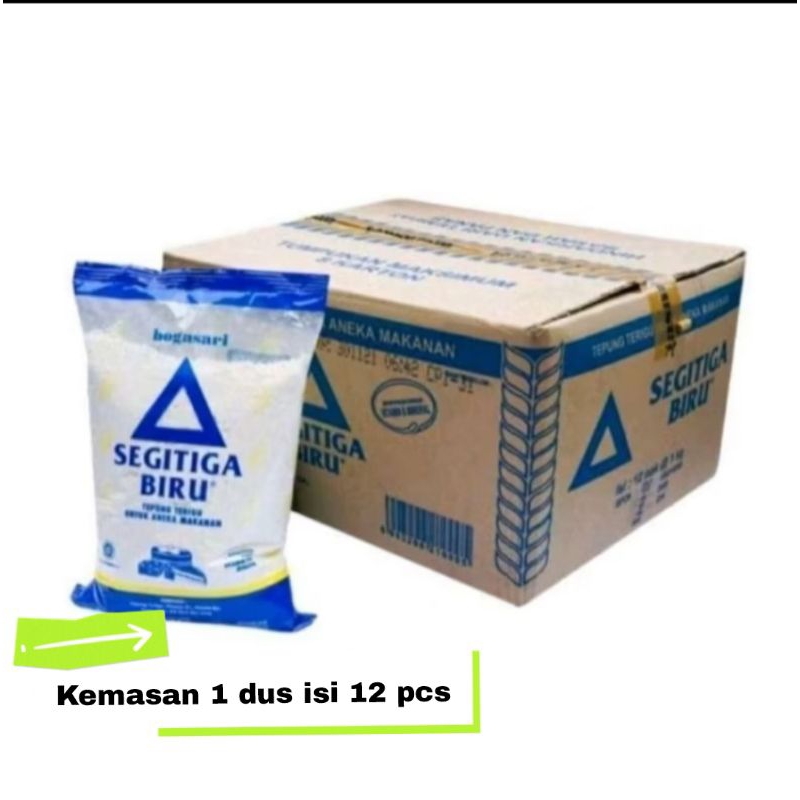

Tepung segitiga biru 1kg kemasan 1 dus isi 12pcs