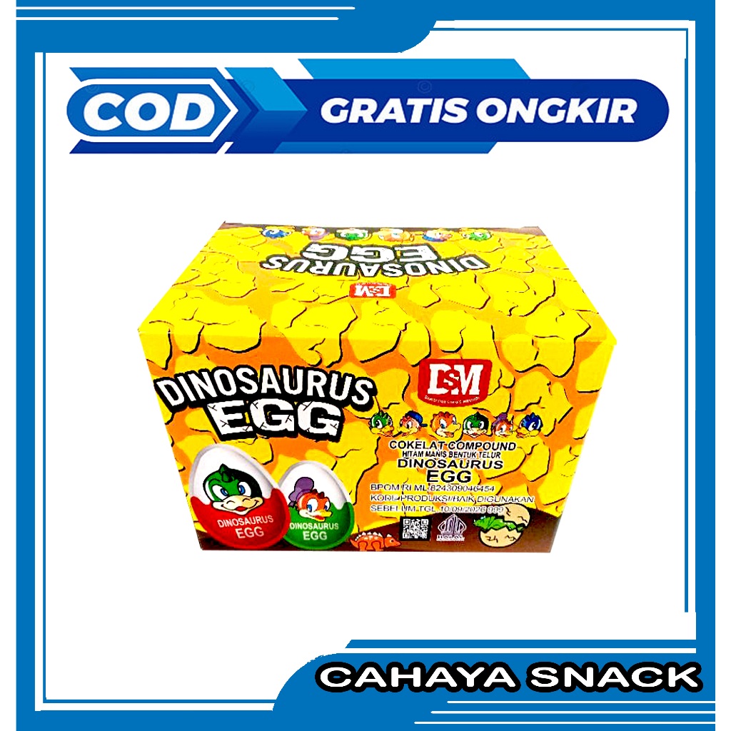 

1 BOX DiNOSAURUS EGG ISI 30 PCS / BENTUK TELOR DINOSAURUS