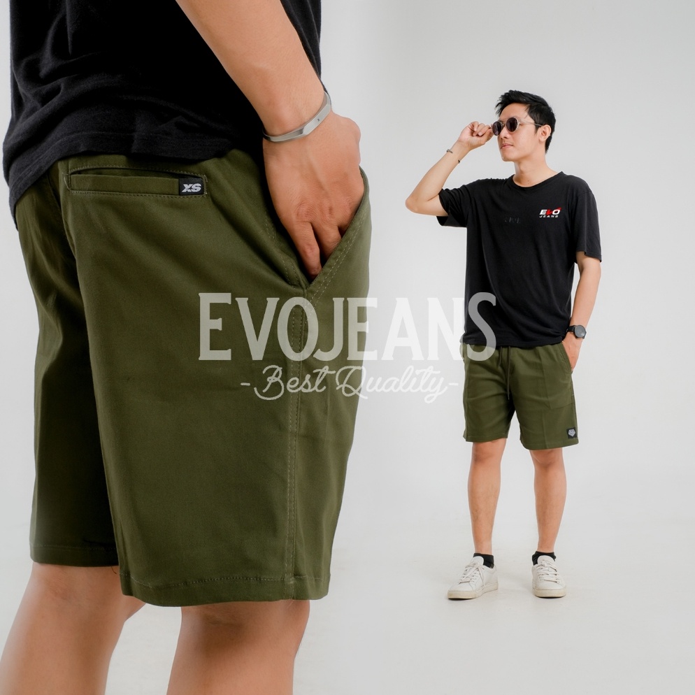 Paling Sesuai BoardShort Celana Pendek Chino Pria Premium Pinggan Full Karet Bahan Soft Twill Short 