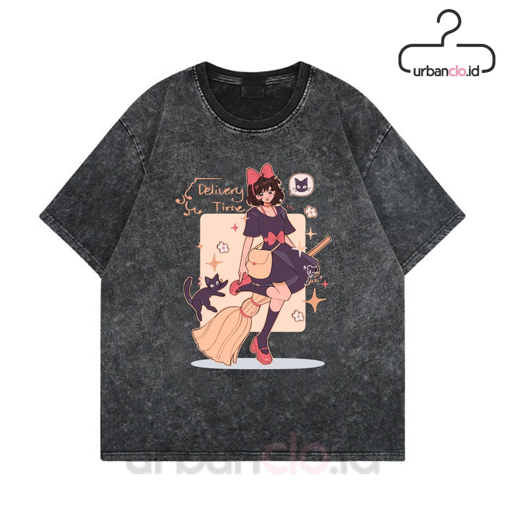 Kaos Washed Premium, Kaos KIKI'S DELIVERY SERVICE Oversize Washed, Kaos Ghibli, oversized t shirt, b