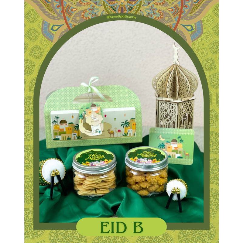

Hampers Lebaran , Eid Mubarak, Idul Fitri Kue Kering "EID B" Benett Patisserie