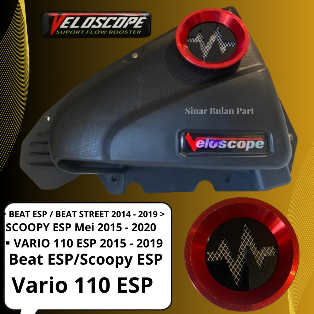 BOX FILTER UDARA Variasi Emblem Veloscope Model Detak ALL ▪︎BEAT ESP / BEAT STREET 2014 - 2019 ▪︎SCO