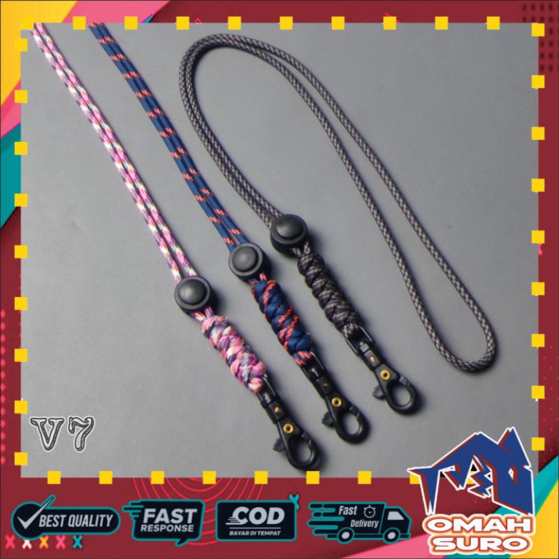 

V7 LANYARD TALI PARACORD/KALUNG/GANTUNGAN HP/ID CARD/NAME TAG