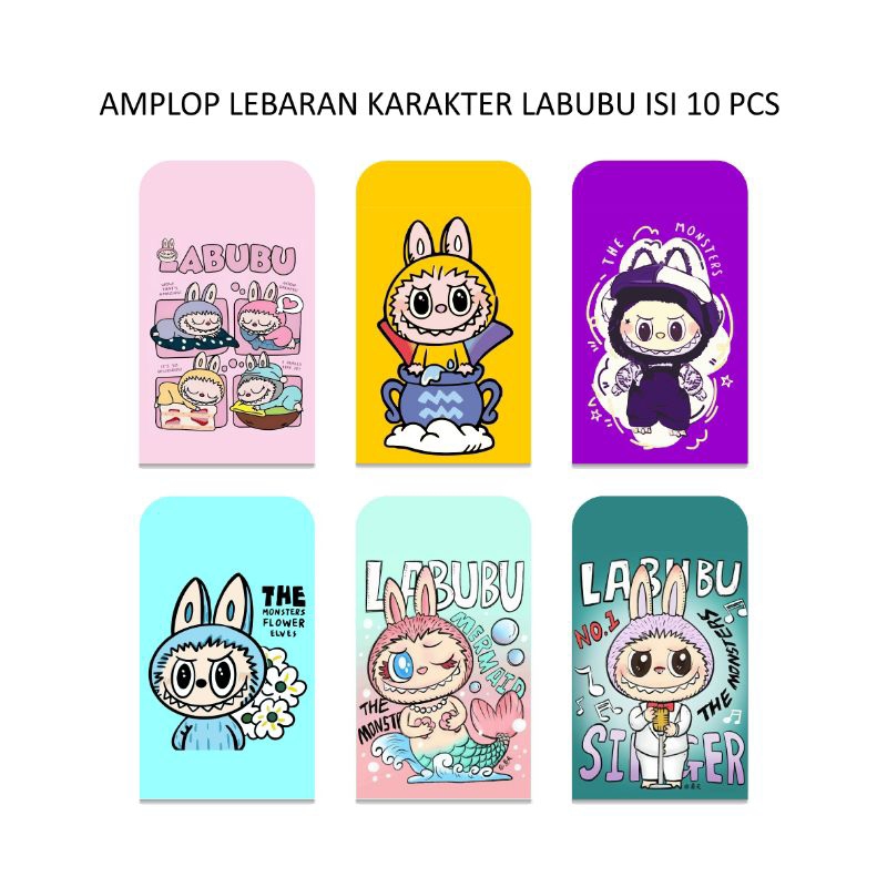 

AL01 AMPLOP THR Angpau Lebaran Karakter Anak Labubu Ukuran Kecil isi 10 pcs