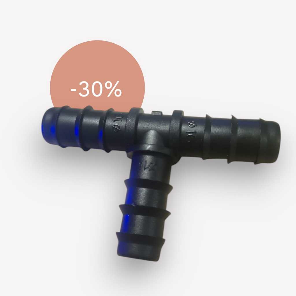Barb Connector 16 mm - Tee | Konektor Selang PE Irigasi Hidroponik - Tee T