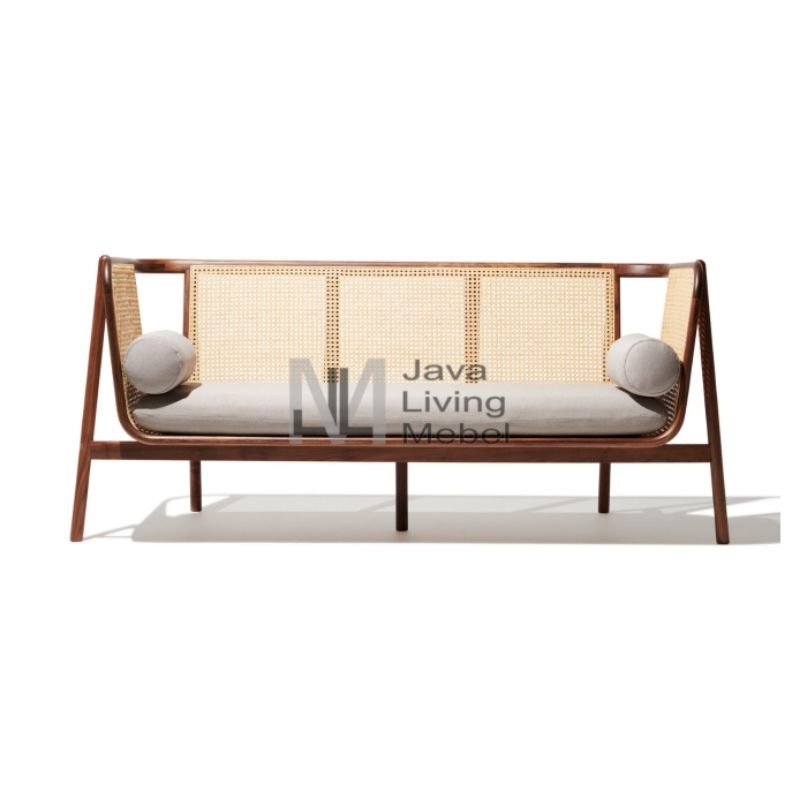 Javalivingmebel Sofa Retro Kombinasi Rotan Kayu Jati / Sofa Bed / Kursi Santai / Kursi Tamu / Bangku