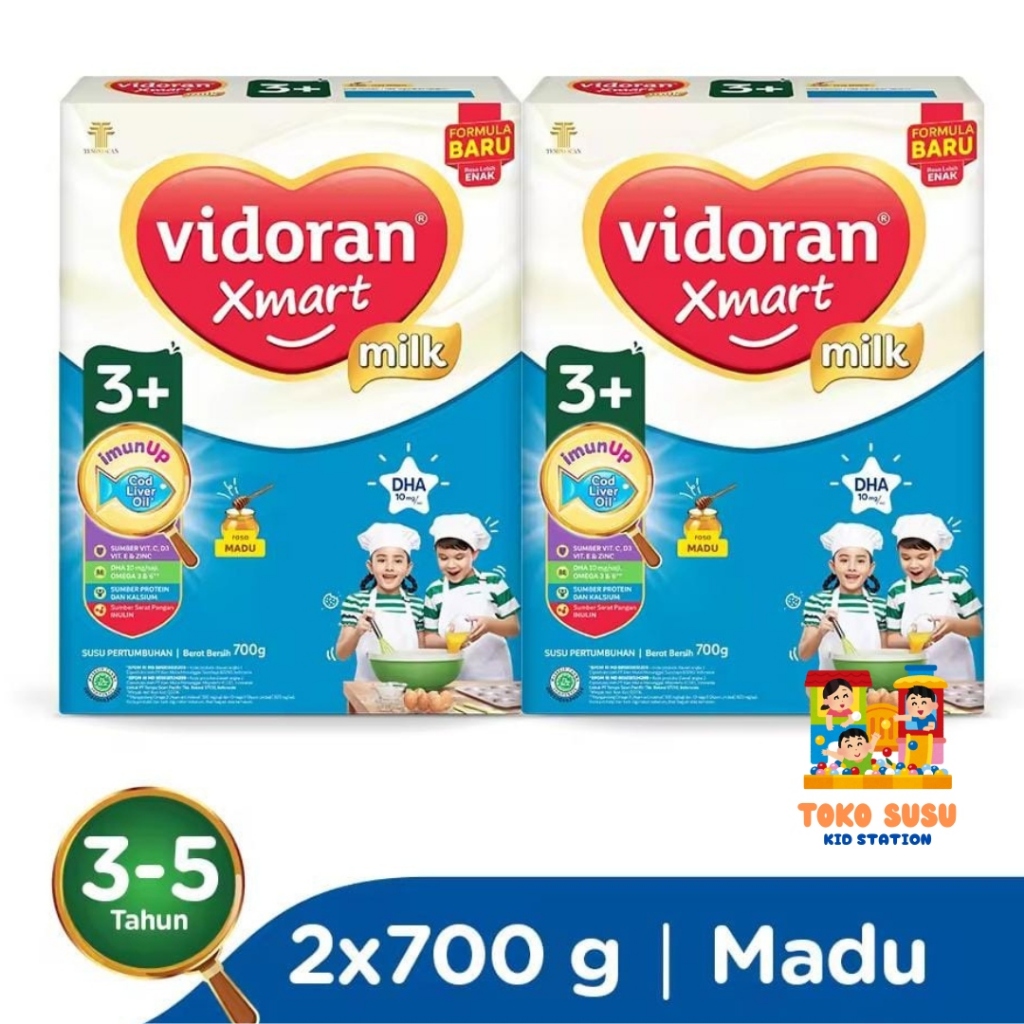 

Vidoran Xmart 3+ Madu/Vanila 700gr / 925gr Susu Formula Pertumbuhan Anak 3-5 Tahun - 2 box