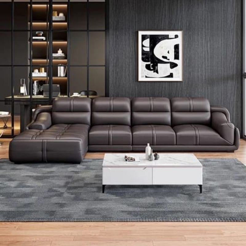 Sofa Set Letter L Kulit