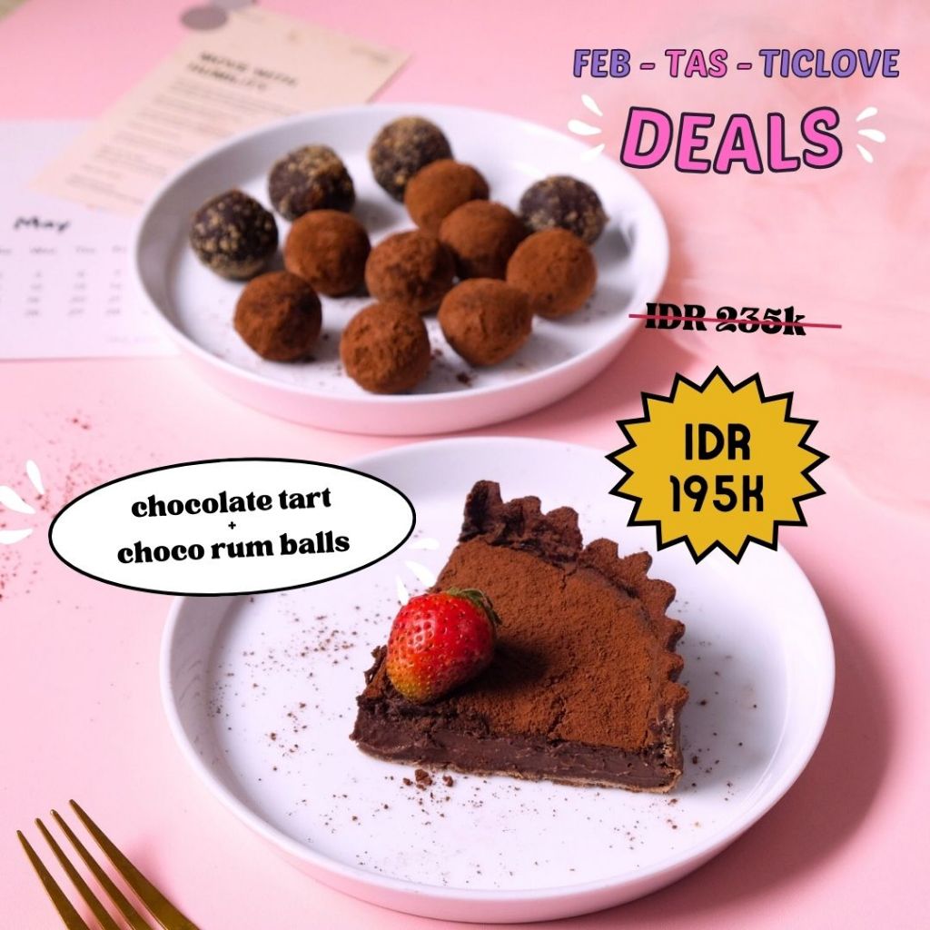 

Kue Oy Bundle Promo - Chocolate Tart & Choco Rum Balls - Birthday Hampers Ulangtahun Pie Coklat