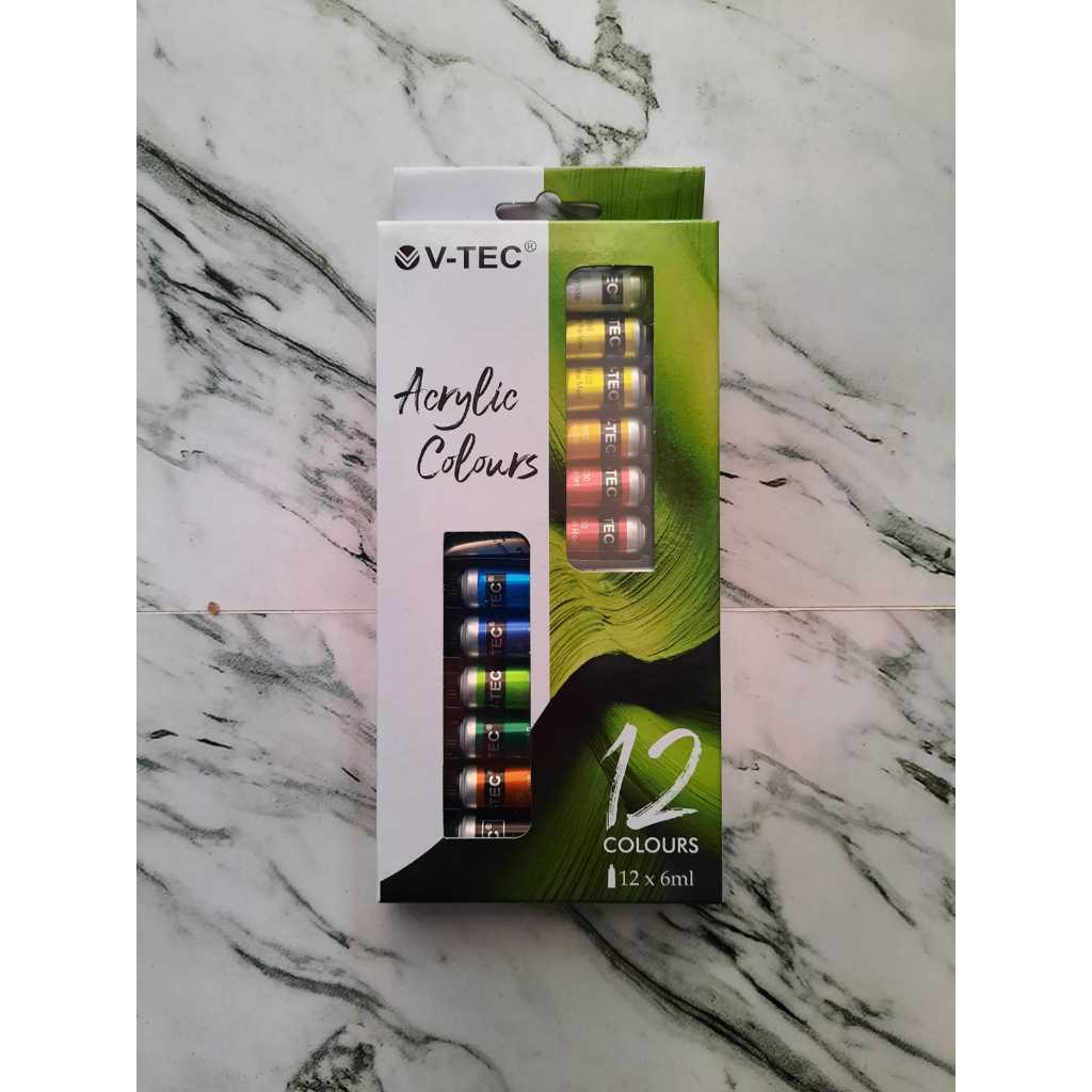 

Rad Acrylic Colours 6 ML Set VTEC CAT AKRILIK 12 WARNA