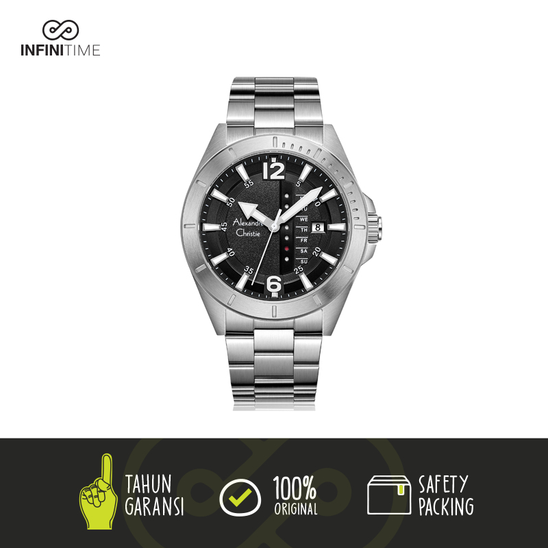 Jam Tangan Pria Alexandre Christie AC 6535 Silver Pria ORIGINAL