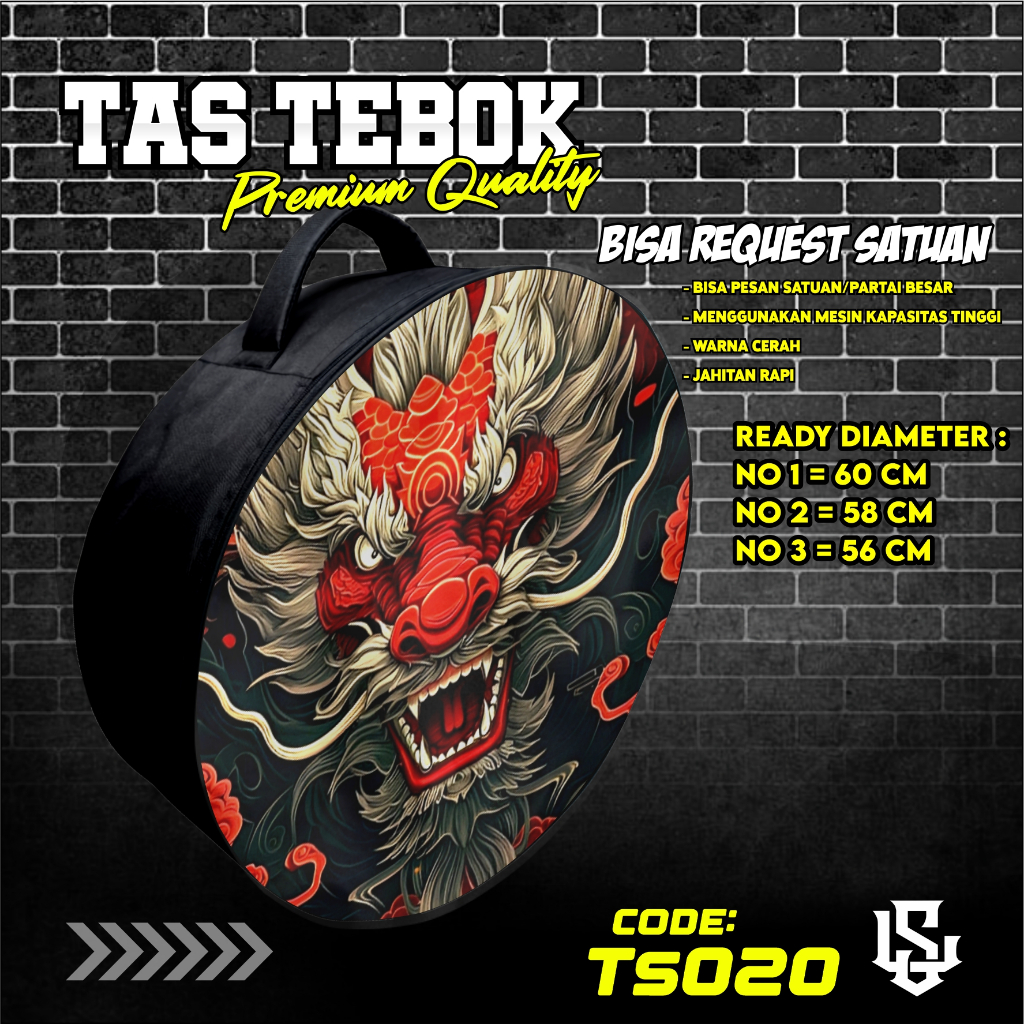 tas tebok murai motif naga ransel gendong jinjing bawa tebok sangkar murai printing