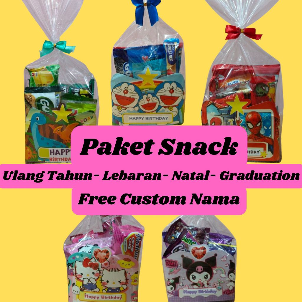 

(FREE TAMBAH NAMA) HAMPERS ULANG TAHUN ANAK PAKET ULTAH ANAK SNACK ULTAH ANAK LENGKAP