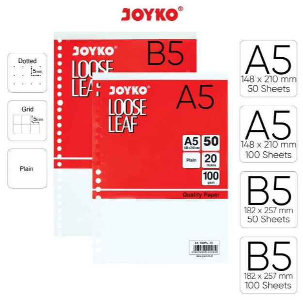 

JOYKO LOOSE LEAF / ISI BINDER / KERTAS BINDER / KERTAS FILE MOTIF KOTAK