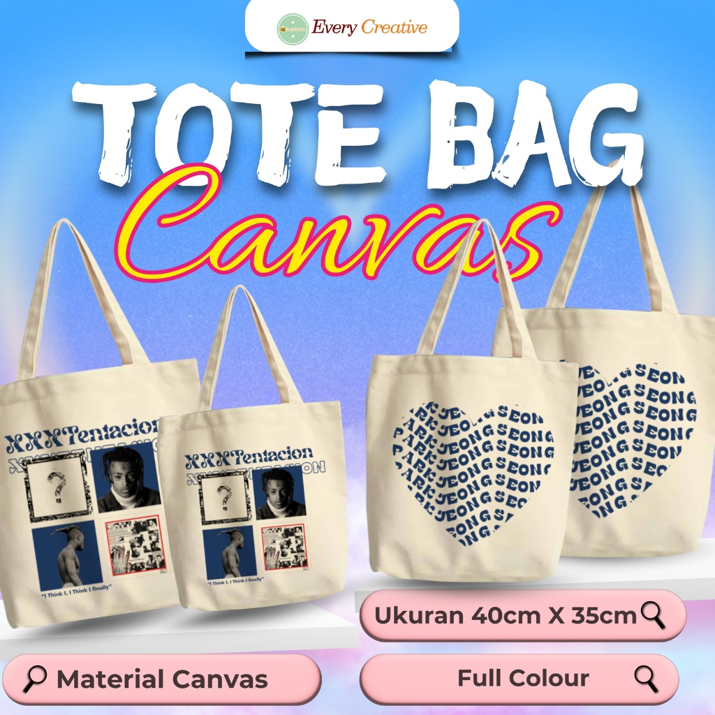 TOTEBAG CANVAS CUSTOM SABLON 35x40 cm - FULL COLOR