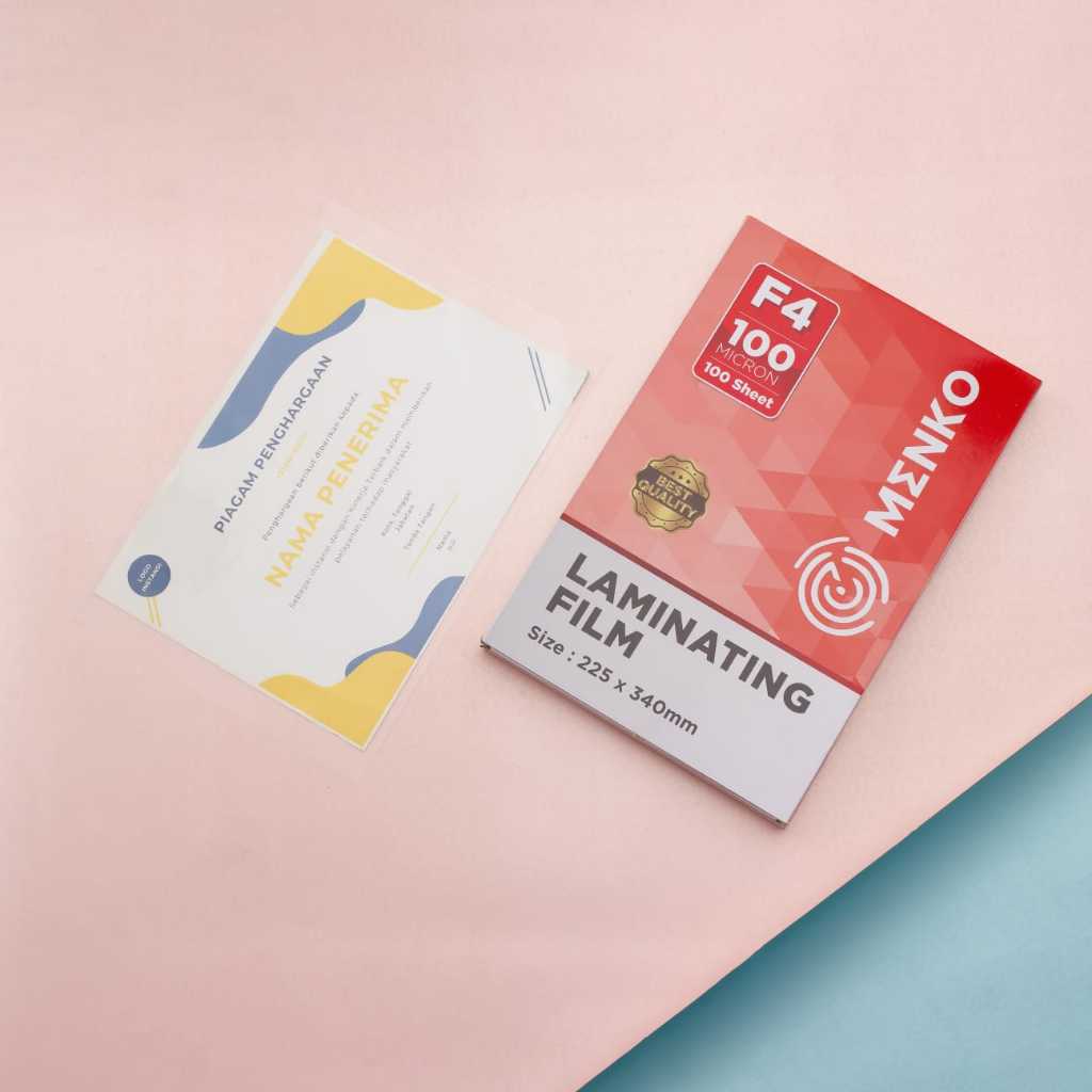 

MENKO Laminating Film / Plastik Laminating MENKO / Plastik Sertifikat / Plastik Ijazah F4 isi 100 Lembar