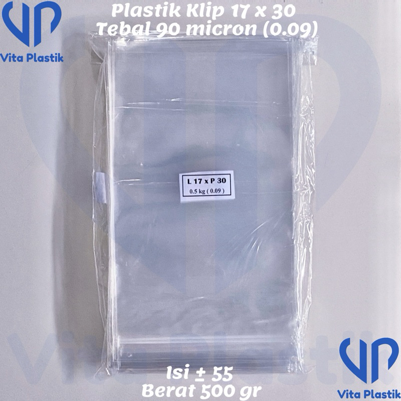 

Plastik Klip Bening Tebal 17x30 Ketebalan 0.09 (90mc)