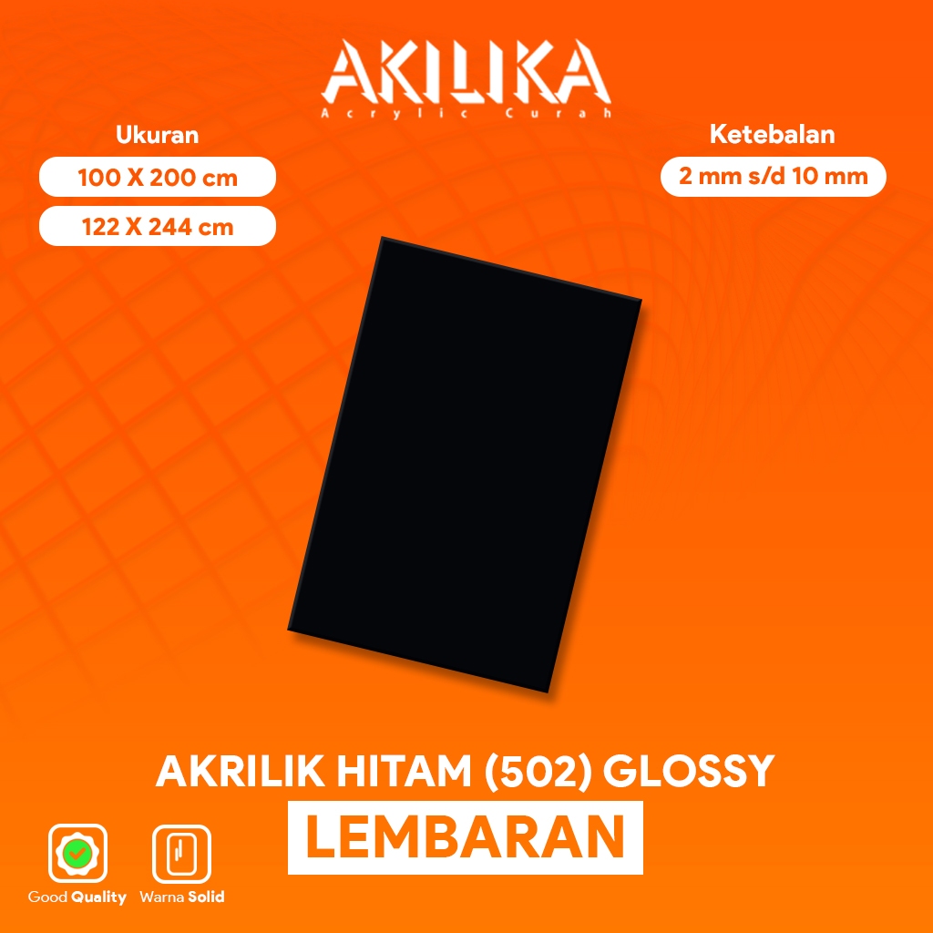 

Akrilik Acrylic Hitam Glossy Lembaran 100 X 200cm | 122 X 244cm