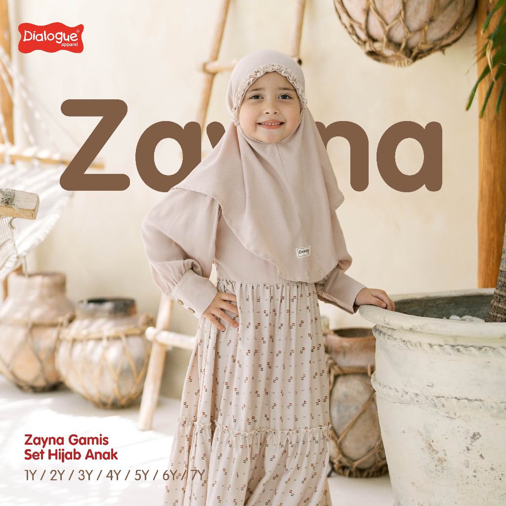 Zayna Gamis Set Hijab Anak | Baju Anak Perempuan | Baju Lebaran Anak | Dress Anak | Gamis Anak | Baj