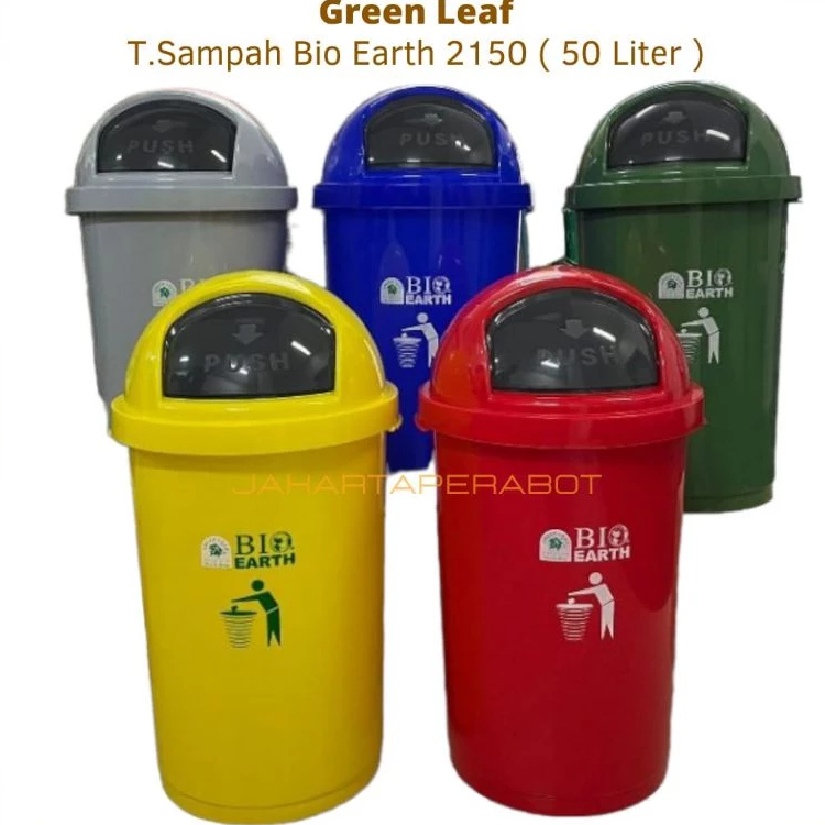 GREEN LEAF - Tempat Sampah Bio 50 Liter GreanLeaf 2150 ABU ABU