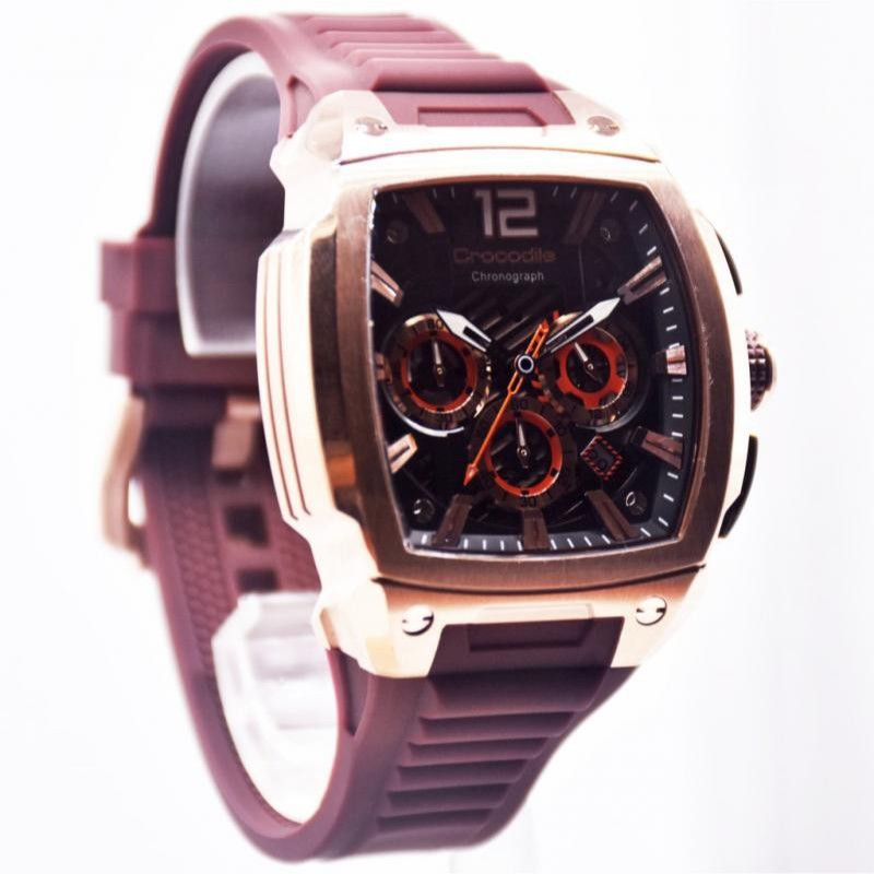 CROCODILE CM-046D34F Jam Tangan Pria Analog Chronograph-Coklat