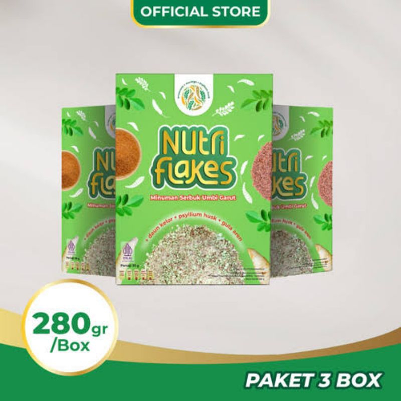 

[PAKET 3 BOX] Nutriflakes - Sereal Herbal Umbi Garut untuk mengatasi Asam Lambung dan Gerd Original