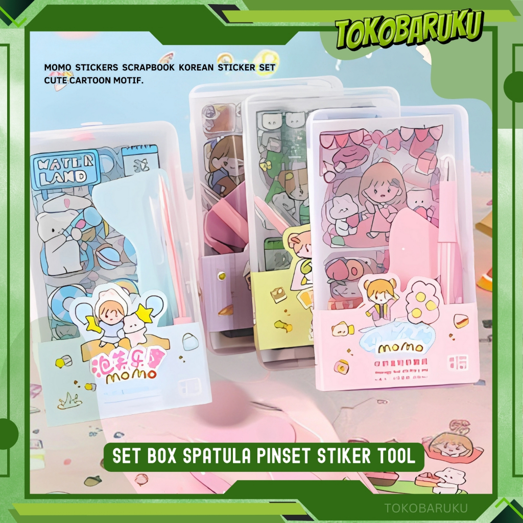 

19 Set Stiker Momo Motif Kartun Korea Waterproof Dapat Box