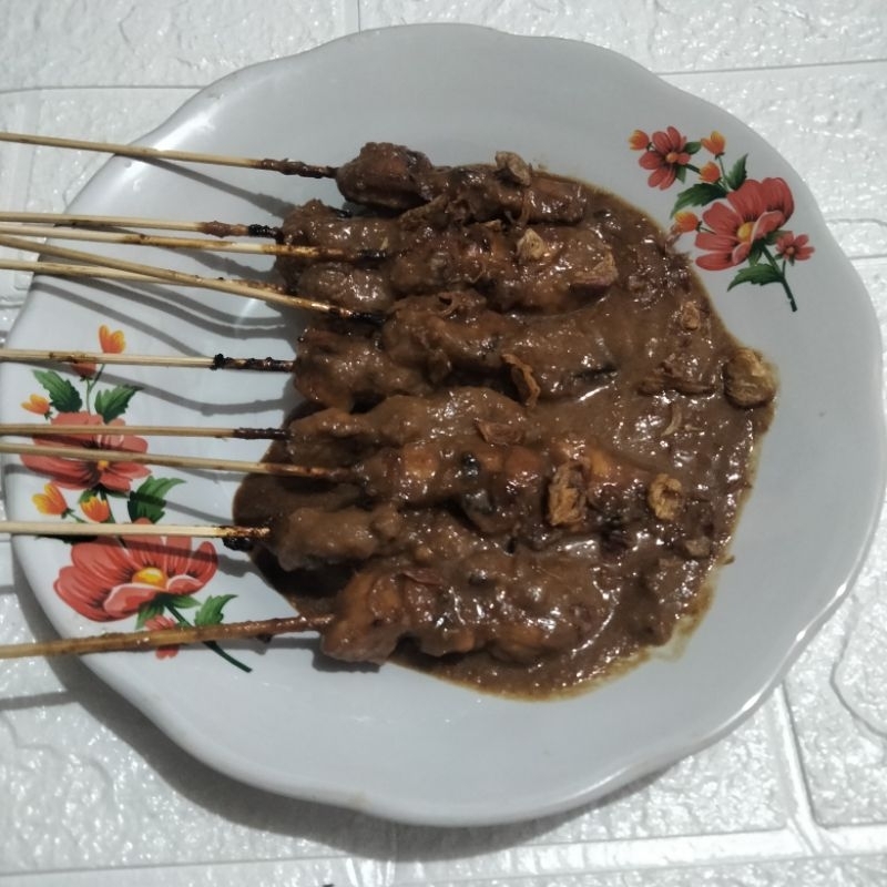 

Sate ayam Madura plus lemak 10 tusuk bumbu kacang